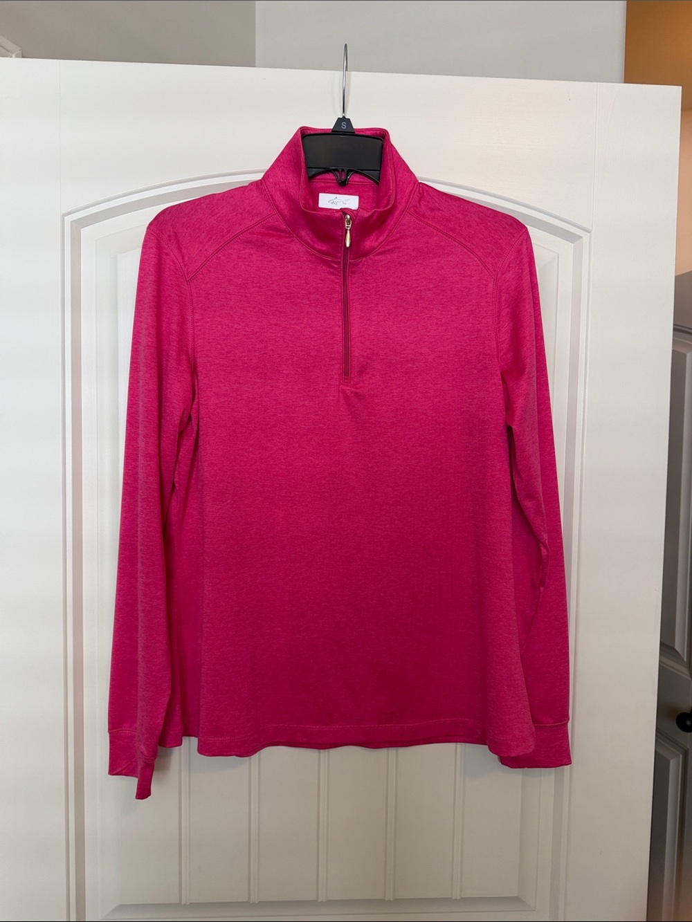 Greg Norman Collection Bright Pink Quarter-Zip Turtleneck Sweater